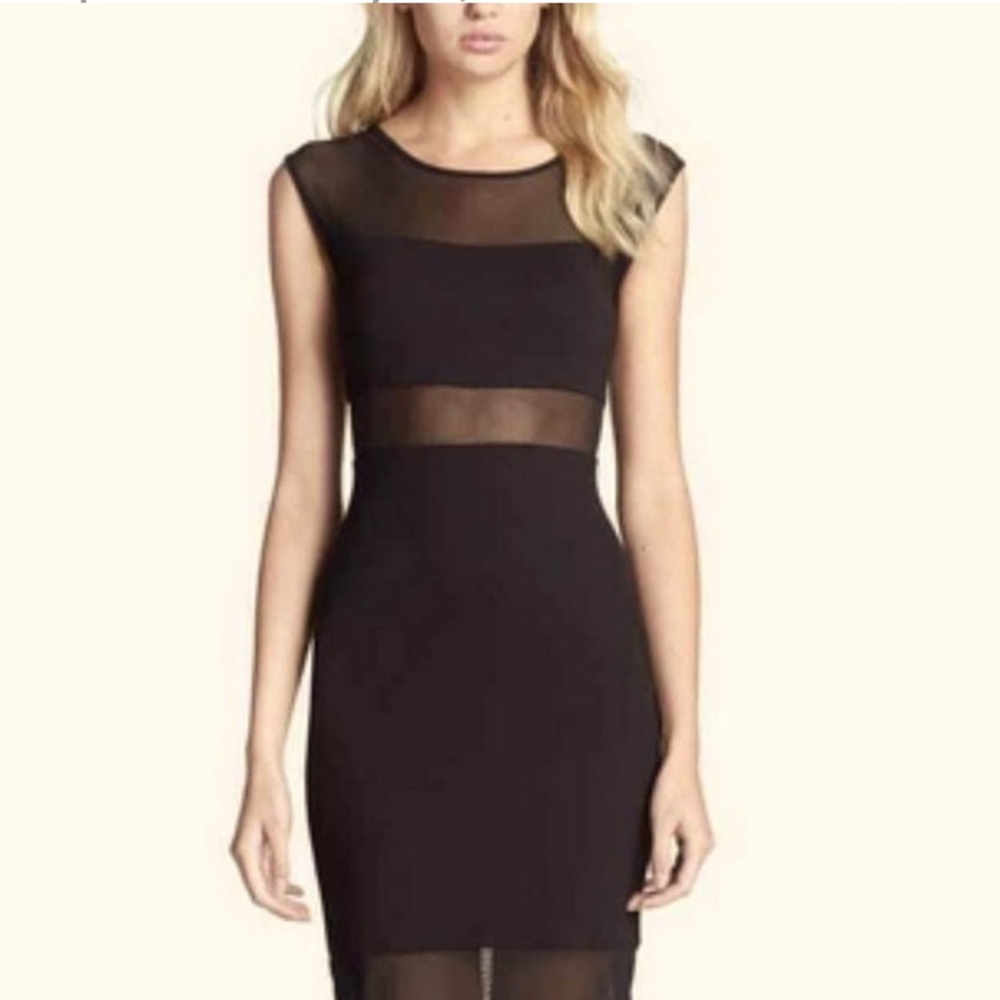 Bailey 44 Black Sheer Sleeveless Dress Size Large